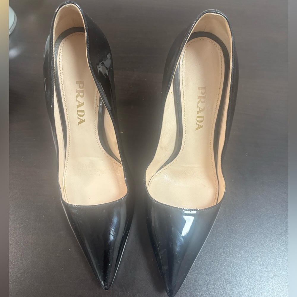 Prada Black Patent Leather Heels